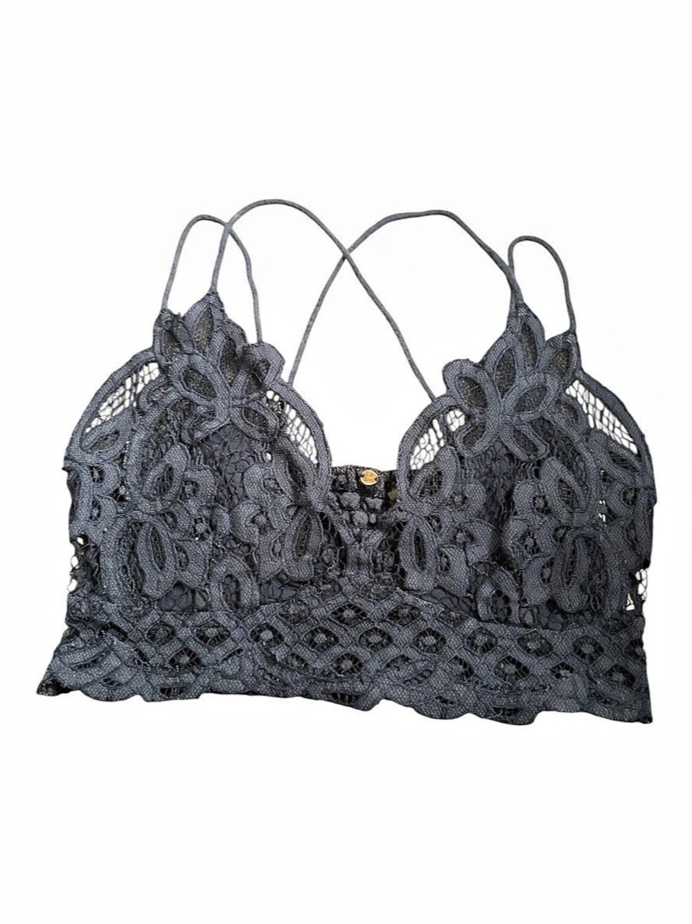 Free People Adella Bralette navy Lace Camisole Sz M